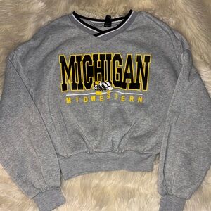 SHEIN Gray Michigan Midwestern Sweatshirt